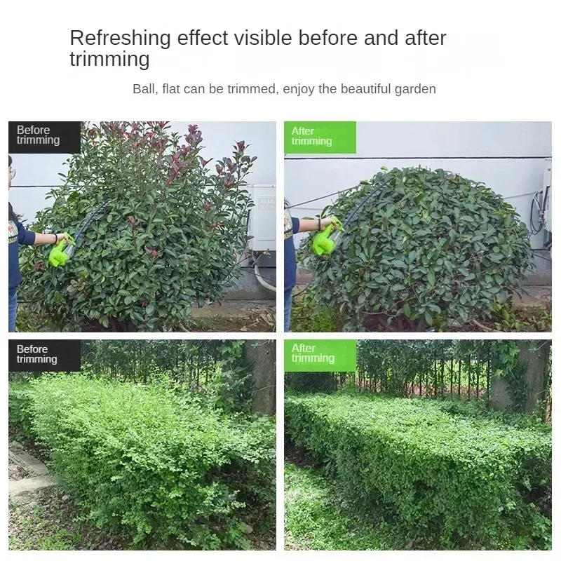 Compact Brushless Hedge Trimmer with Dual Blade and Arc-shaped Cutter for Precise Trimming and Shaping 2