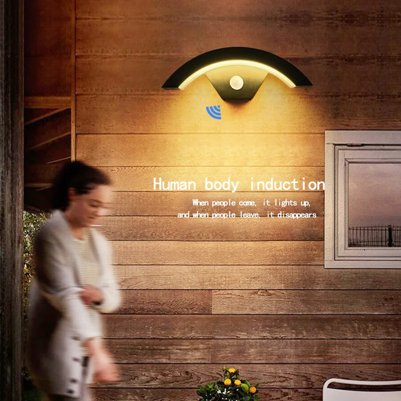 Outdoor Balcony Doorstep Terrace Hallway Courtyard Human Body Sensing Simple Waterproof Sensing Wall Lamp led wall lamp