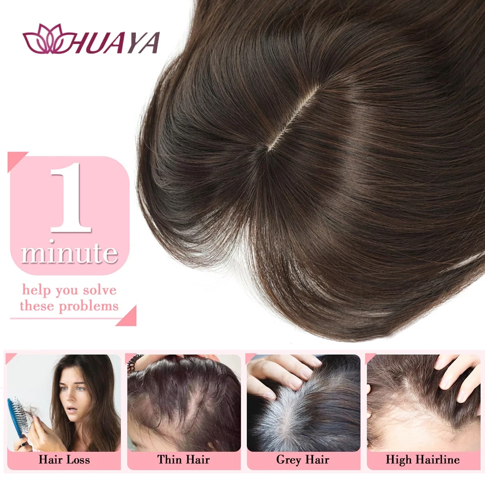 Long Wavy Topper Hair For Women 24Inch Synthetic Topper Clip Hair Extensions Daily Cover Gray Hair and Increase Hair Volume