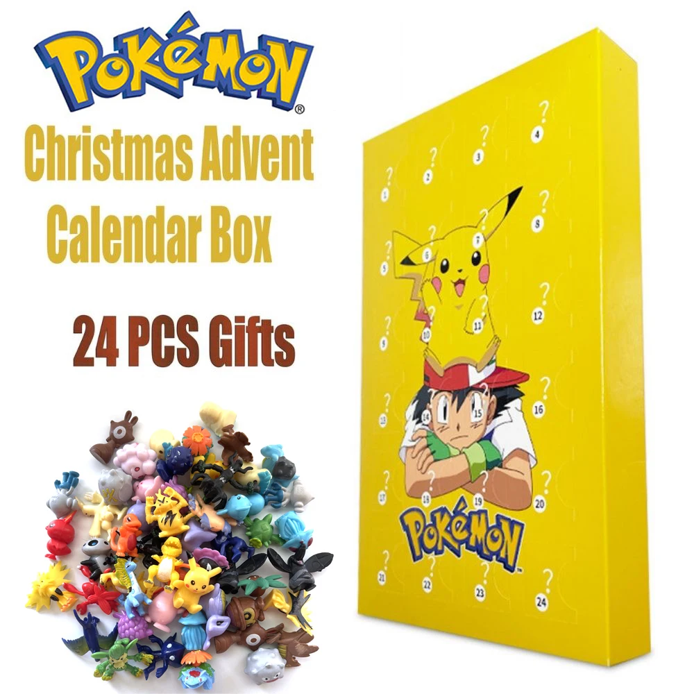 24 Pezzi Set Pokemon Natale Calendario Dell'Avvento Mystery Box Navidad Action Figures Modello Giocattolo Pikachu Raccogliere Bambole Regali Di Comple