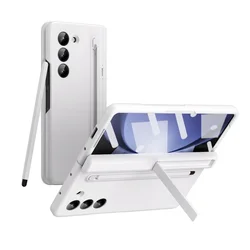 Touch Pen Leather Case with Screen Protector & Kickstand for Galaxy Z Fold 5 (B1)