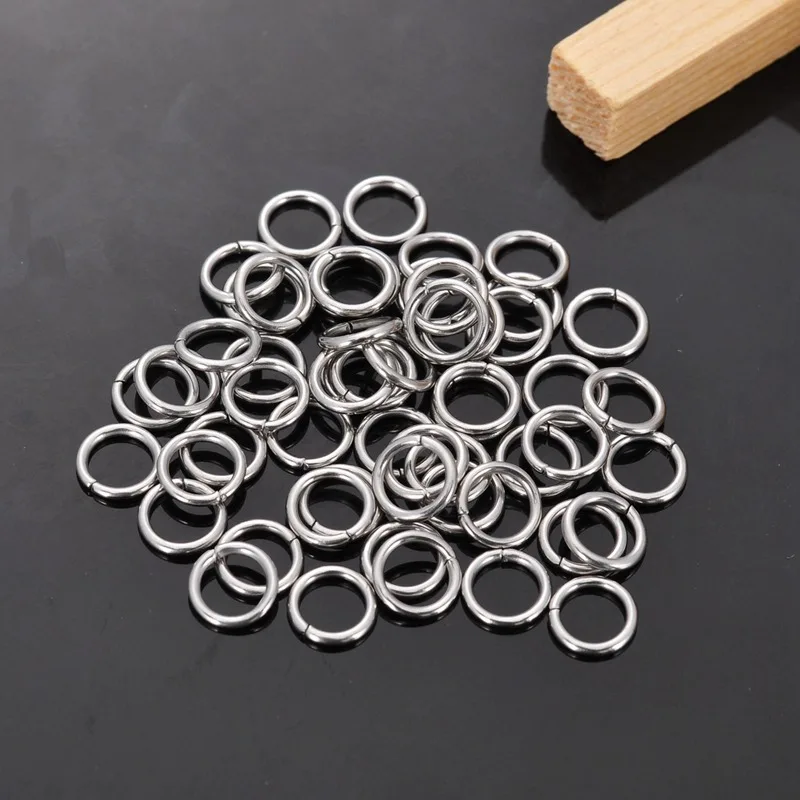 500 Stück Edelstahl geöffnete Bieger inge Befunde runde silberne Farbe 4/5/6/7/8mm Ring verbinder für Schmuck herstellung – Detail 4