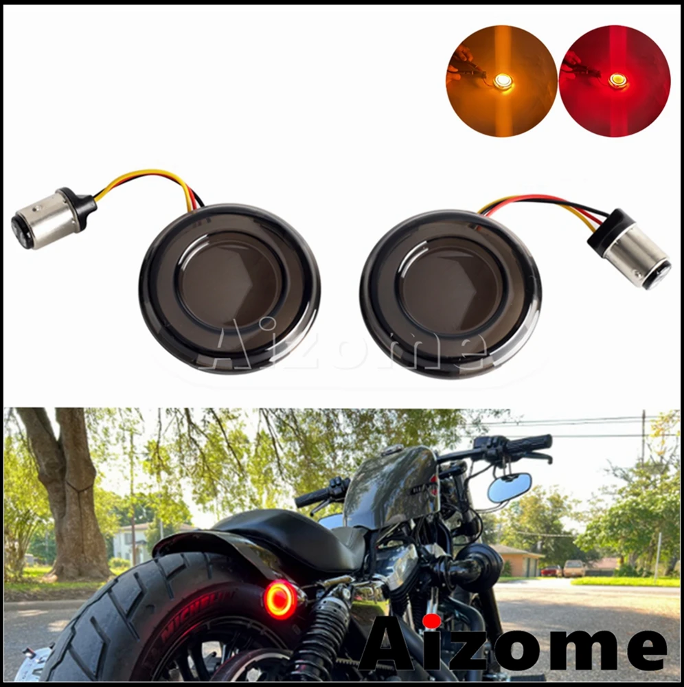 2" Bullet LED Conversions Lamp 1157 Turn Signal Light For Harley Dyna