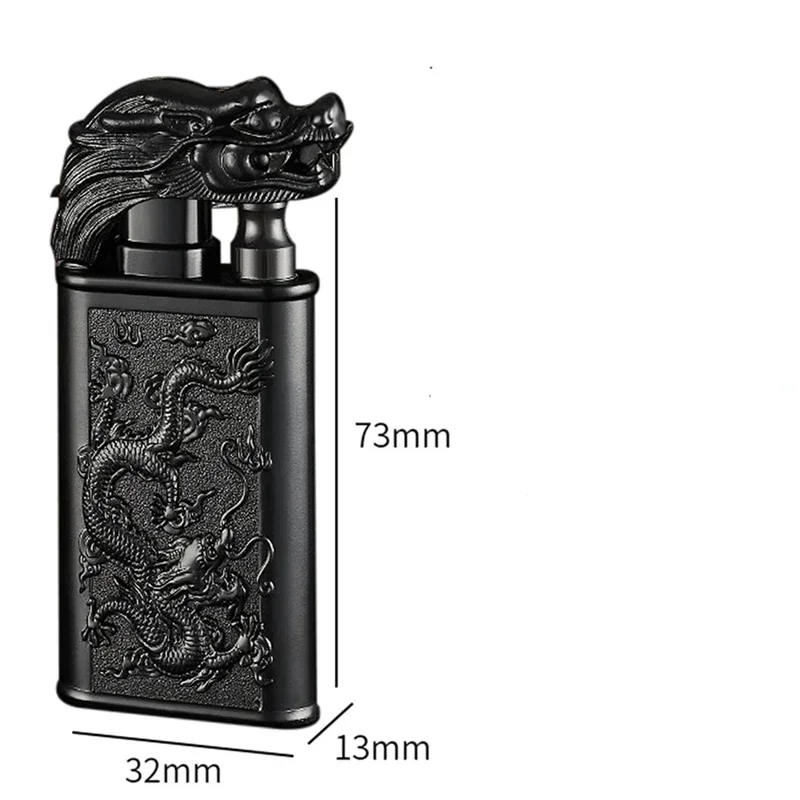New Windproof 3D Wolf Double Flame Lighter Metal Double Flame Conversion Jet Inflatable Portable Lighter Trendy Men's Gift 6