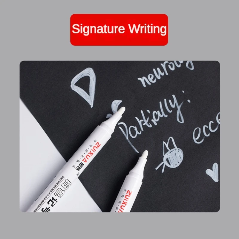 White Marker Pens 1/3/5 Pcs White Marker Pens 2.0mm Oily Waterproof White Gel Pen DIY Graffiti Sketching Markers Stationery Wrting School Supplies