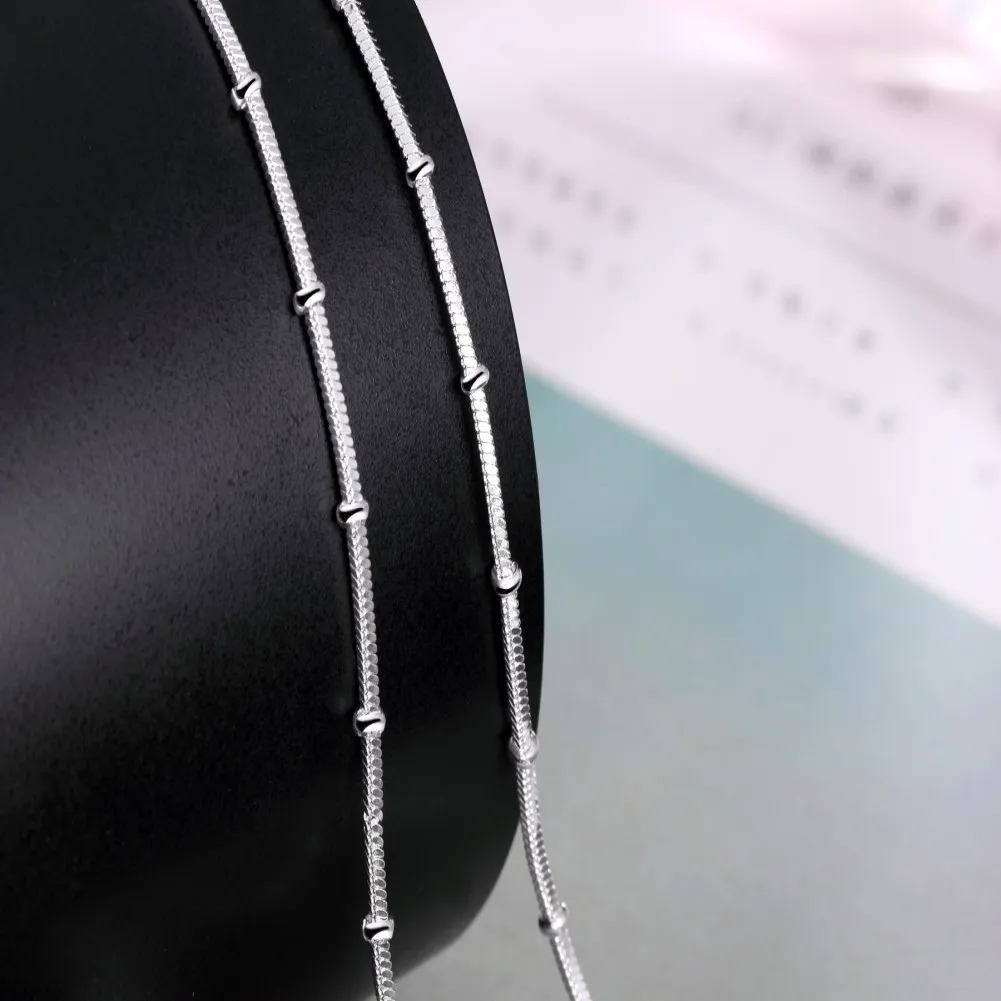 925 Sterling Silver Jewelry sets beads Snake bone chain bracelets neckalce Women Man Wedding Party Gifts