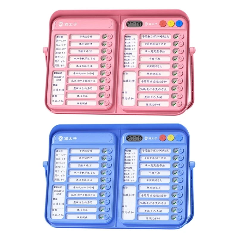 

J6PA Таблица домашних дел для детей Портативный ежедневный контрольный список Таблица самодисциплины