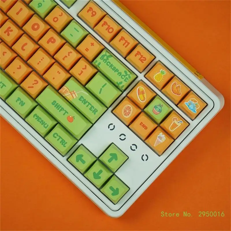 

CORA Full 124 Keycaps Keycaps, XDA Profile PBT Keycaps, Orange Style Keycaps 5-сторонняя сублимация Keycaps Repalcement