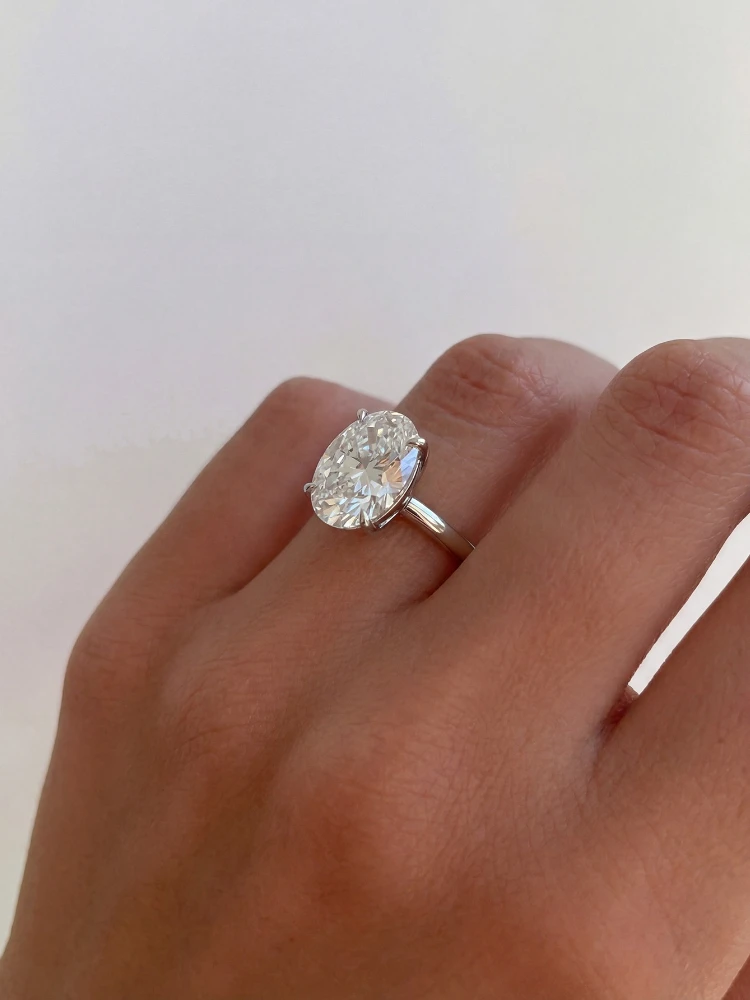 925 Sterling Silver Shiny Gorgeous 1-8CT Oval Zircon Ring For Women Engagement Wedding Luxury High Quality Fine Jewelry Image 5
