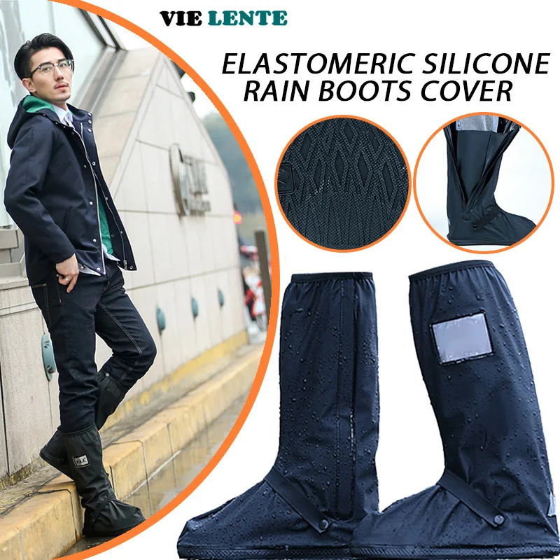 Elastomeric Silicone Rain Boots Cover Reusable Waterproof Non-slip Shoes Cover Suitable Motorcycle Bicycle RIDE Unisex Household shoe covers rain shoe covers silicone shoe covers rain shoe protector