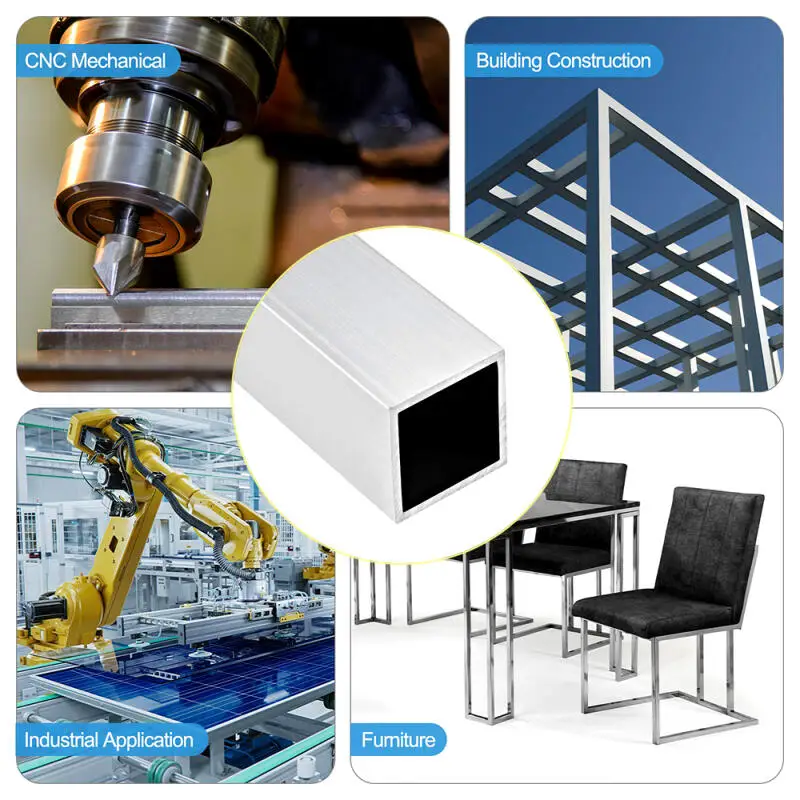 1PCS 304 스테인레스 스틸 사각 튜브 10-40mm 1mm 두께 250/300/500mm 길이, 부식 방지 광택 처리된 구조용 금속 파이프