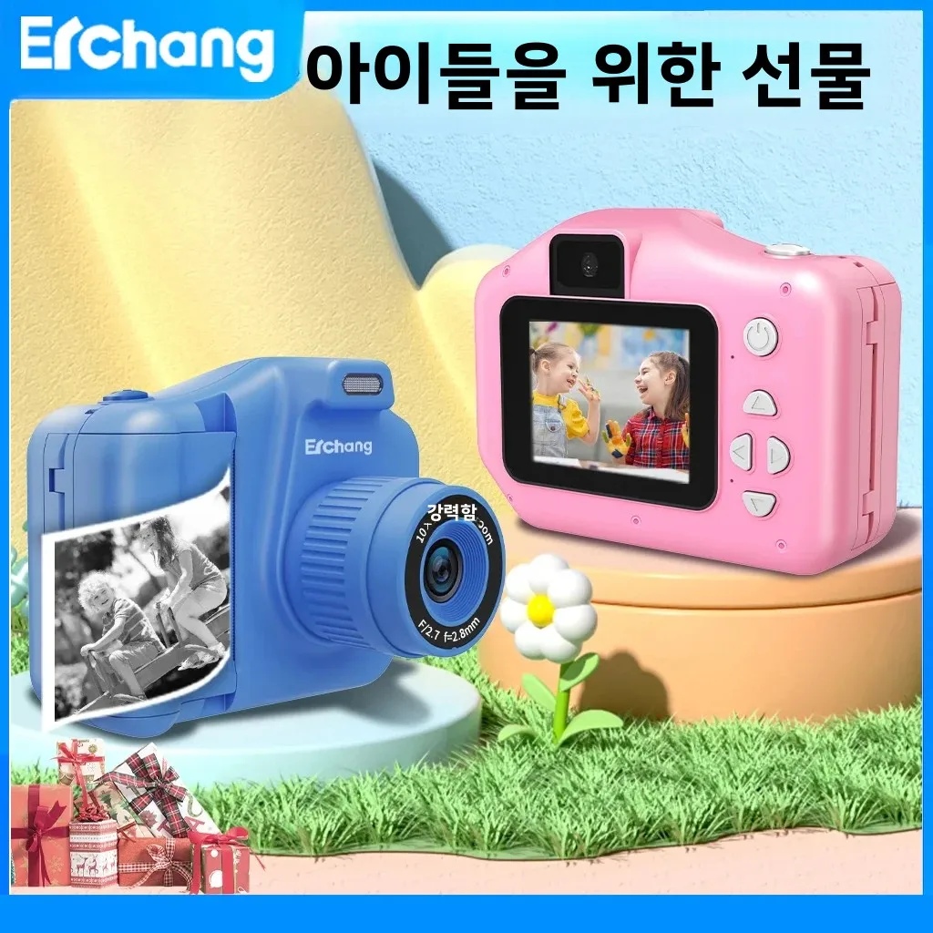 셀카 어린이 즉석 인쇄 카메라 1080P 비디오 HD 스크린 어린이 카메라 소녀..