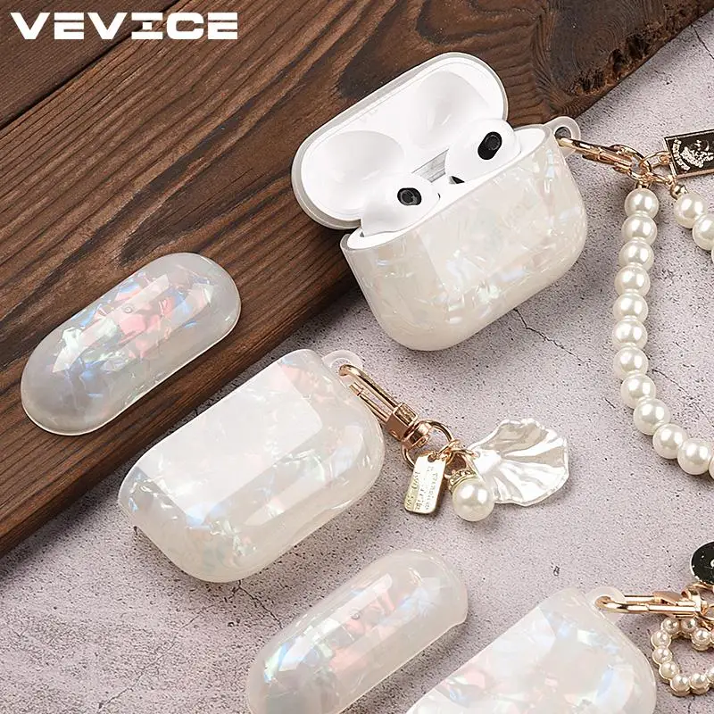 

Shell Pearls Case Cover For Airpods 3 Pro 2 Air Pods Pro USB-C 2023 Airpod Earphone Cases Korean ins Style Funda Capa Coque