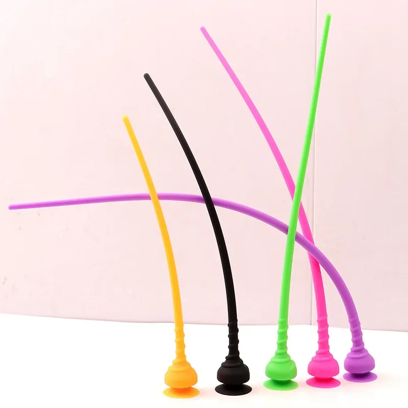 Penis Sex Toys 5 Colors Silicone Horse Eye Stick Penis Plug With Suction Cup Urethra Beads Urethral Stimulator Masturbation Sex Toy for Men Gay