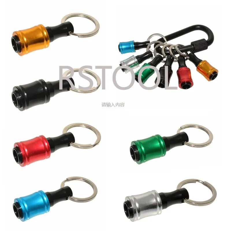 1/4inch Hex Shank Aluminum Alloy Screwdriver Bits Holder Extension Bar Drill Screw Adapter 6pcs Quick Release Keychain