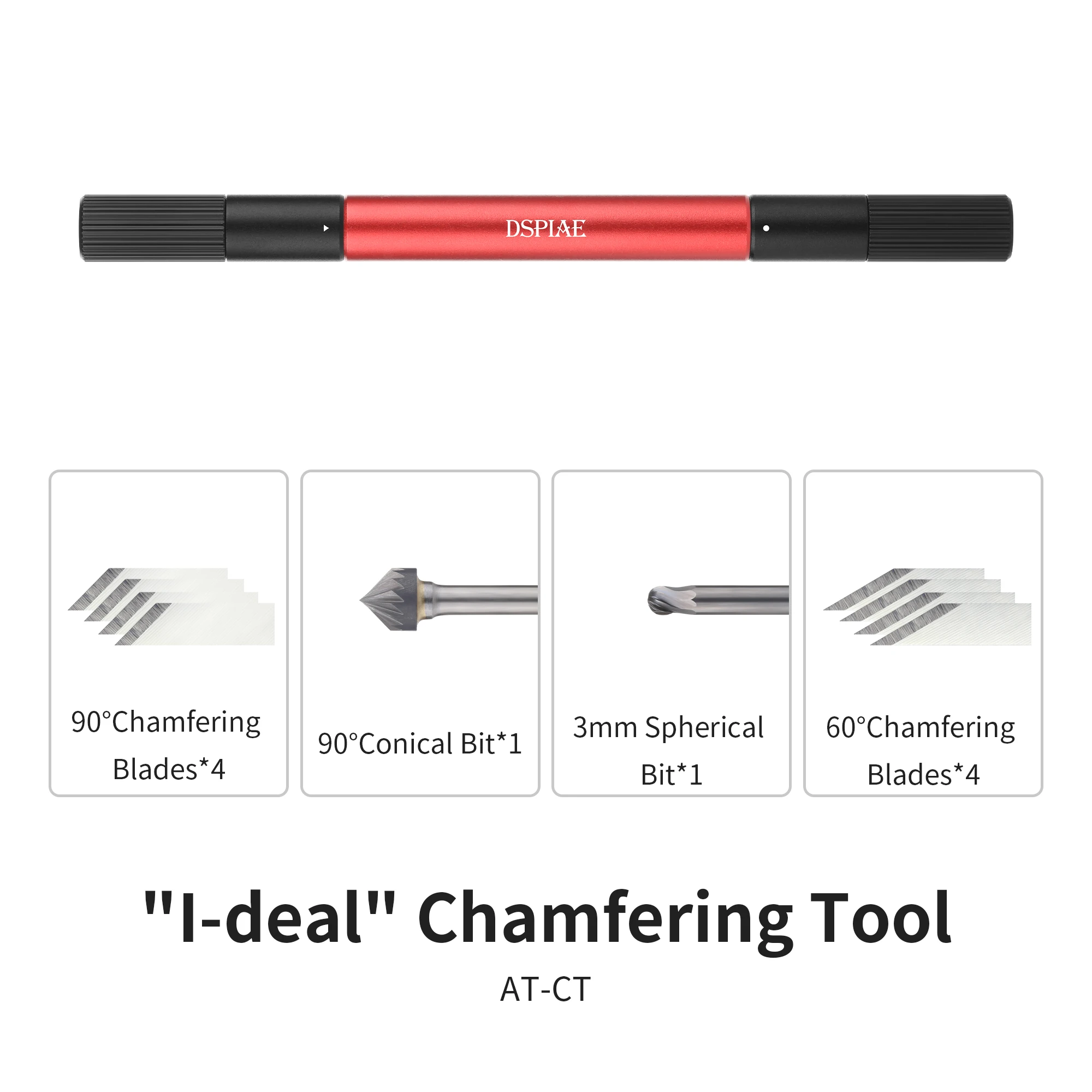 【High Cost-Performance】 DSPIAE AT-CT Chamfering Tool Φ3.0mm Chamfer Drill Shank with Drill Bits & Blades Professional Model Making Tools
