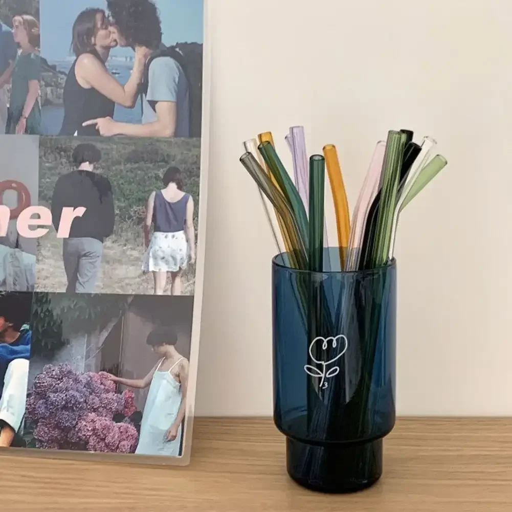 Eco-Friendly Reusable Transparent Glass Straws - Heat-Resistant Borosilicate