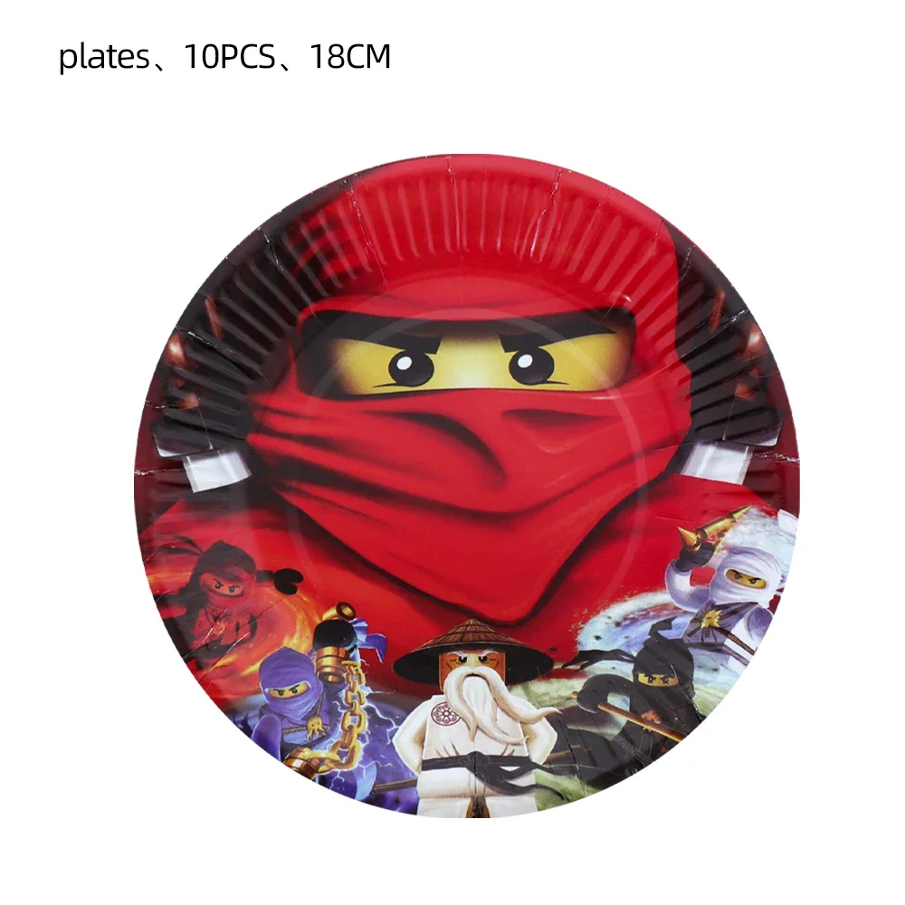 Party Decorations Ninja Birthday Party Decoration Paper Cups Plates Cake Topper Tablecloth Banner Balloons Supplies For Kids Boys