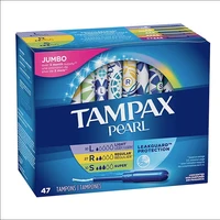 47 Pcs Tampax Pearl Tampons Cotton Core Light Regular Super Absorbency Smooth Catheter Unscented Tampone Replace Sanitary Towel 1