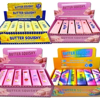 6/12/24PCS Pack Butter Squishy Toys Strawberry Rainbow Printed Stress Ball Slow Rebound Stress Relief Sensory Toys Gifts Bulk 1