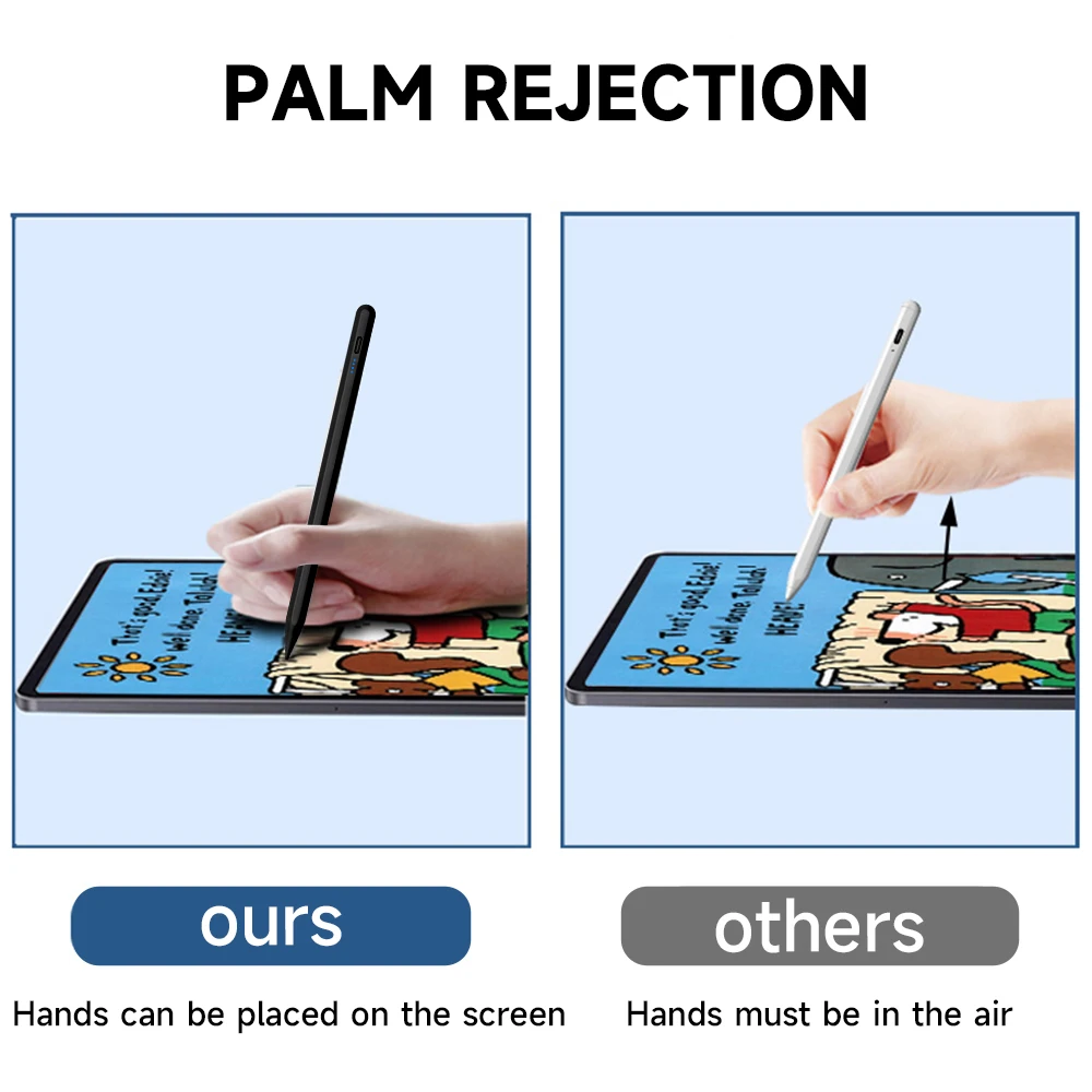 Palm Rejeição Stylus Pen para Ipad Apple Pencil 2023 Versões Posteriores Air Mini 10th Pro6 Caneta de Adsorção Magnética Cor - Imagem 2