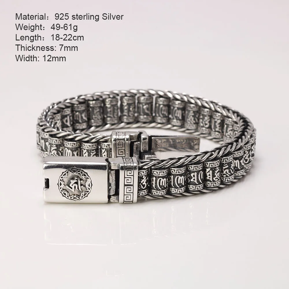 Vintage Silver Roller Chain Bracelet 925