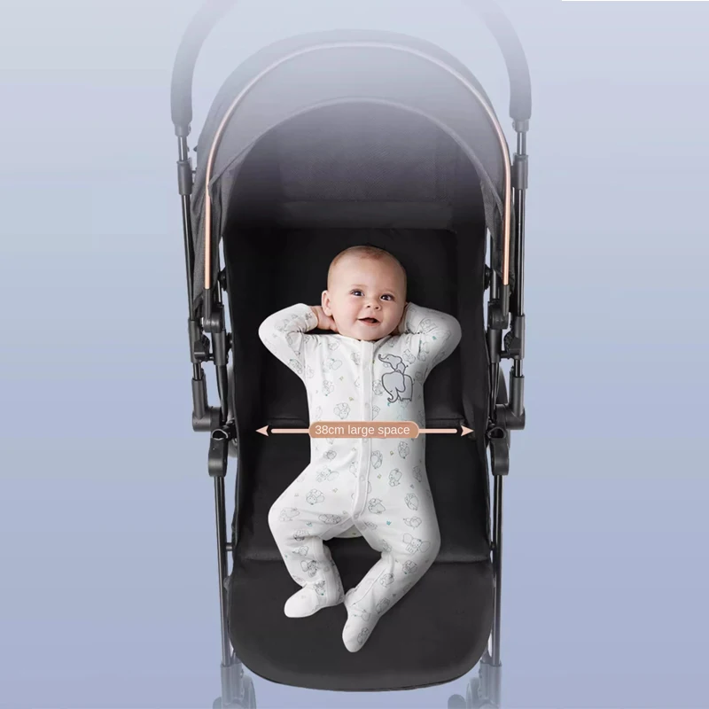 0-3 Years Old Newborn Baby Strollers Two-way Implementation of Can sit and Lie Portable One-button Folding Child strollers