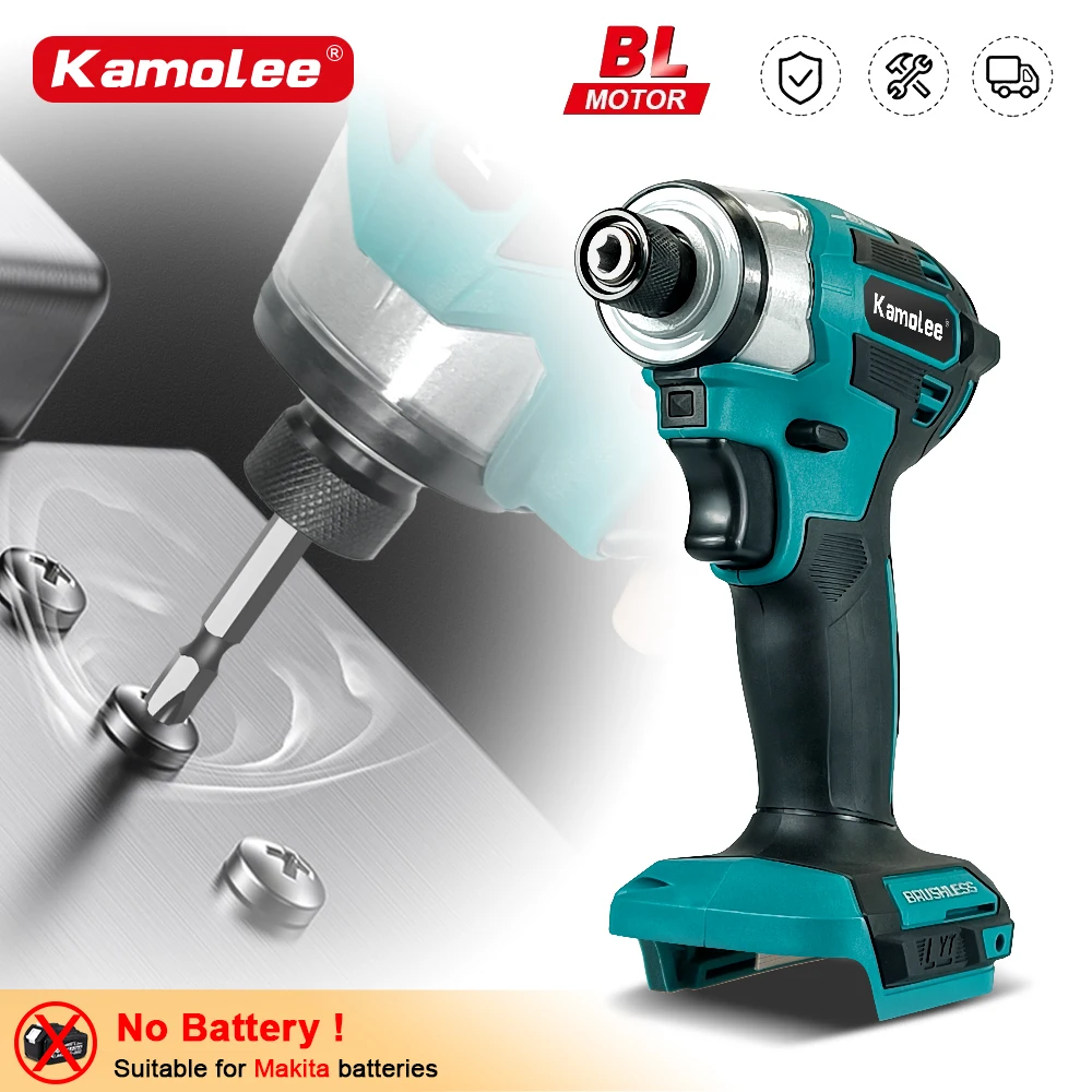 Kamolee 600Nm Avvitatore Elettrico A Percussione Senza Fili Avvitatore A 5 Velocità Utensile Elettrico 1/4 "Con 3 Luci A Led Per Batteria Makita