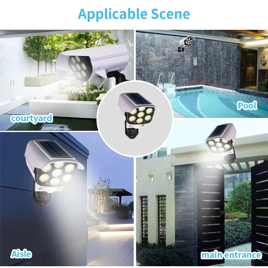 Solar Outdoor Lighting Simulation Garden Light Remote Control LED Fake Camera Wall Light Waterproof Security For Home Indoor