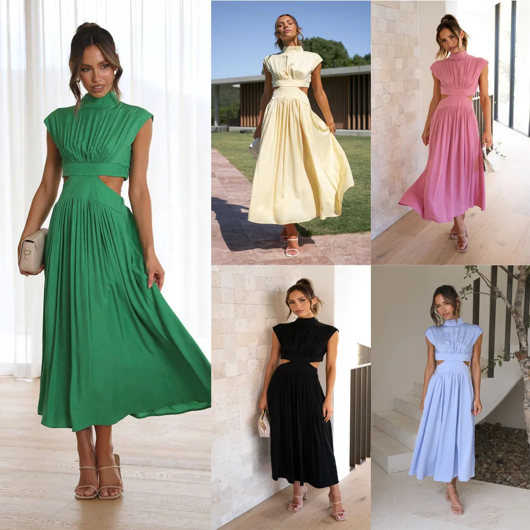 Women Spring Summer Long Maxi Dress Solid Color Fashion Sleeveless Backless Sweet Elegant Casual Dress 2023 -S0557019b253c484bb71ad7829071de12G
