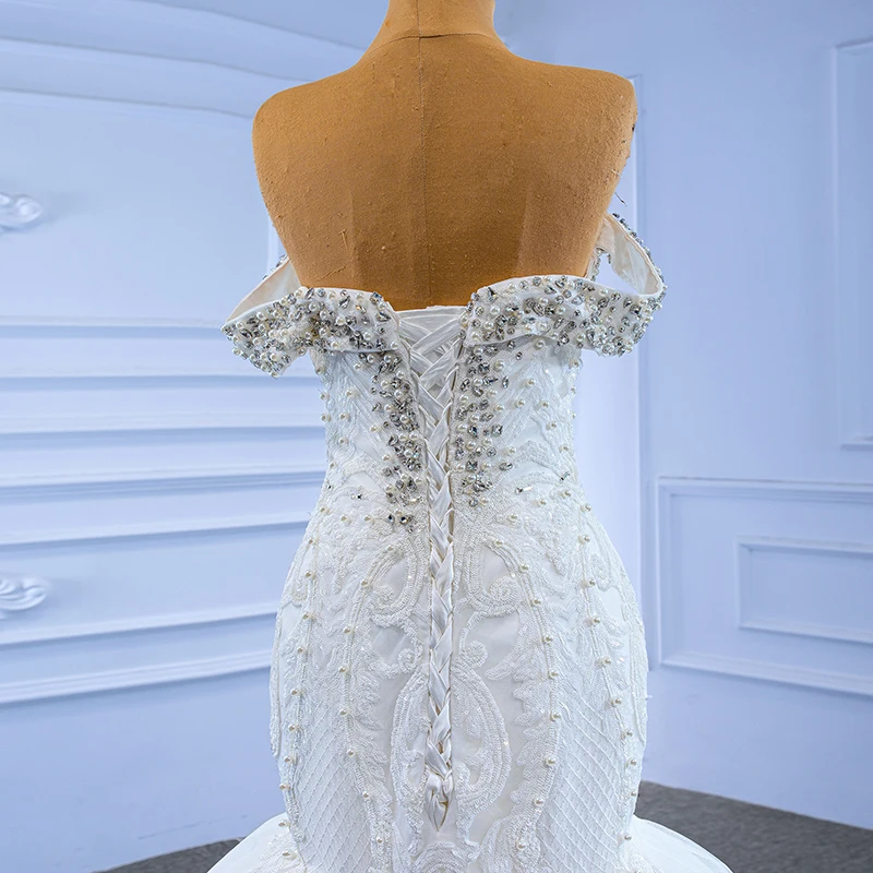 RSM67453 Crystal Wedding Evening Dress Sequined Sleeveless Elegant Dresses For Women For A Wedding Beading Wedding Guest Dress 5
