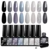 6PCS/Set Colorful Gorgeous Gel Nail Polish Kit Autumn Series Sparkling Shinning Manicure Soak Off Black White Nails Art Varnish 1