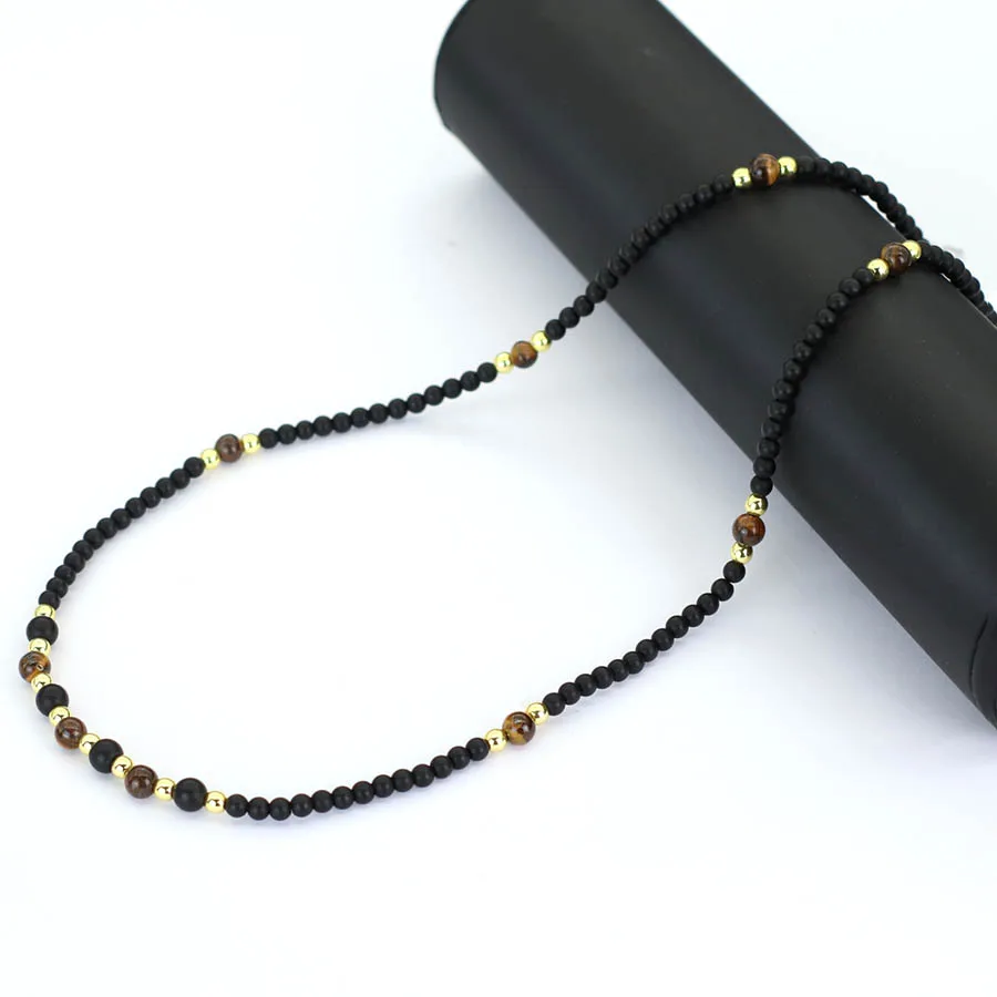 Hematite Stone Men Necklace Handmade 23 Inches Long