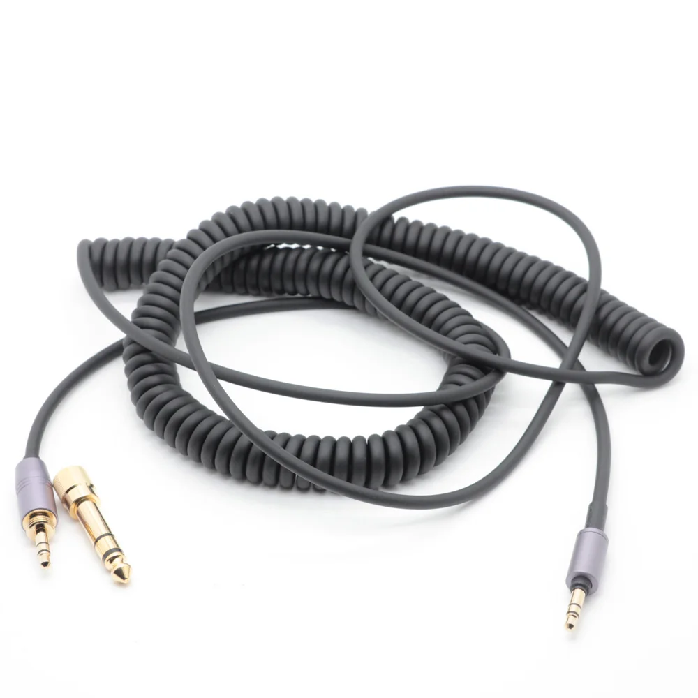 Spring Relief Coiled Headphone Cable for Philips Fidelio X2HR L2 SHP9600 SHP9500 SHP9500S Headphones Cables Cords Wire