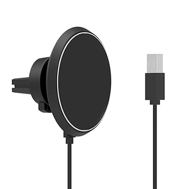 마그네틱 QI 무선 자동차 충전기 마운트, 360 회전 에어 벤트 크래들 충전 홀더