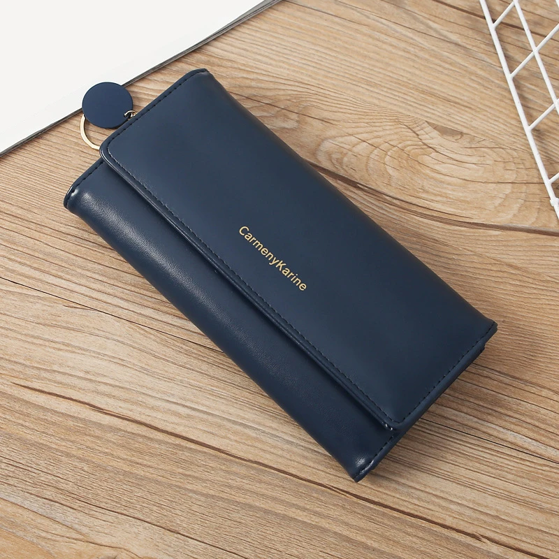Mode Frauen PU Leder Lange Brieftaschen Multi-funktionale Falten Geldbörse Frische Weibliche Kupplung Karte Halter – Detail 15