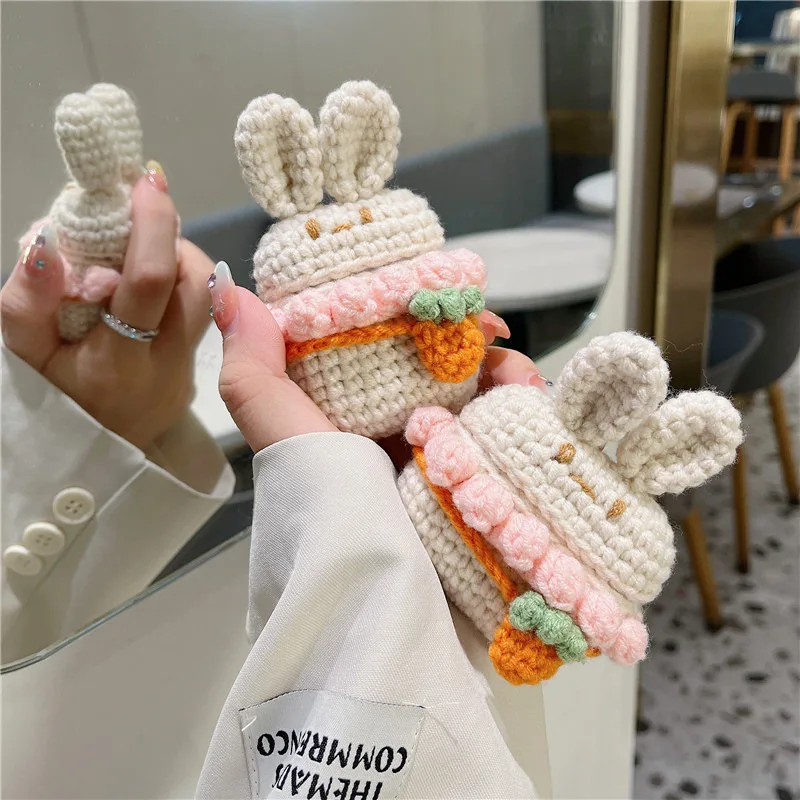 

Woolen Knitting Cute Rabbit Case for AirPods Pro2 Airpod Pro 1 2 3 Bluetooth Earbuds Charging Box Protective Earphone Case Cover