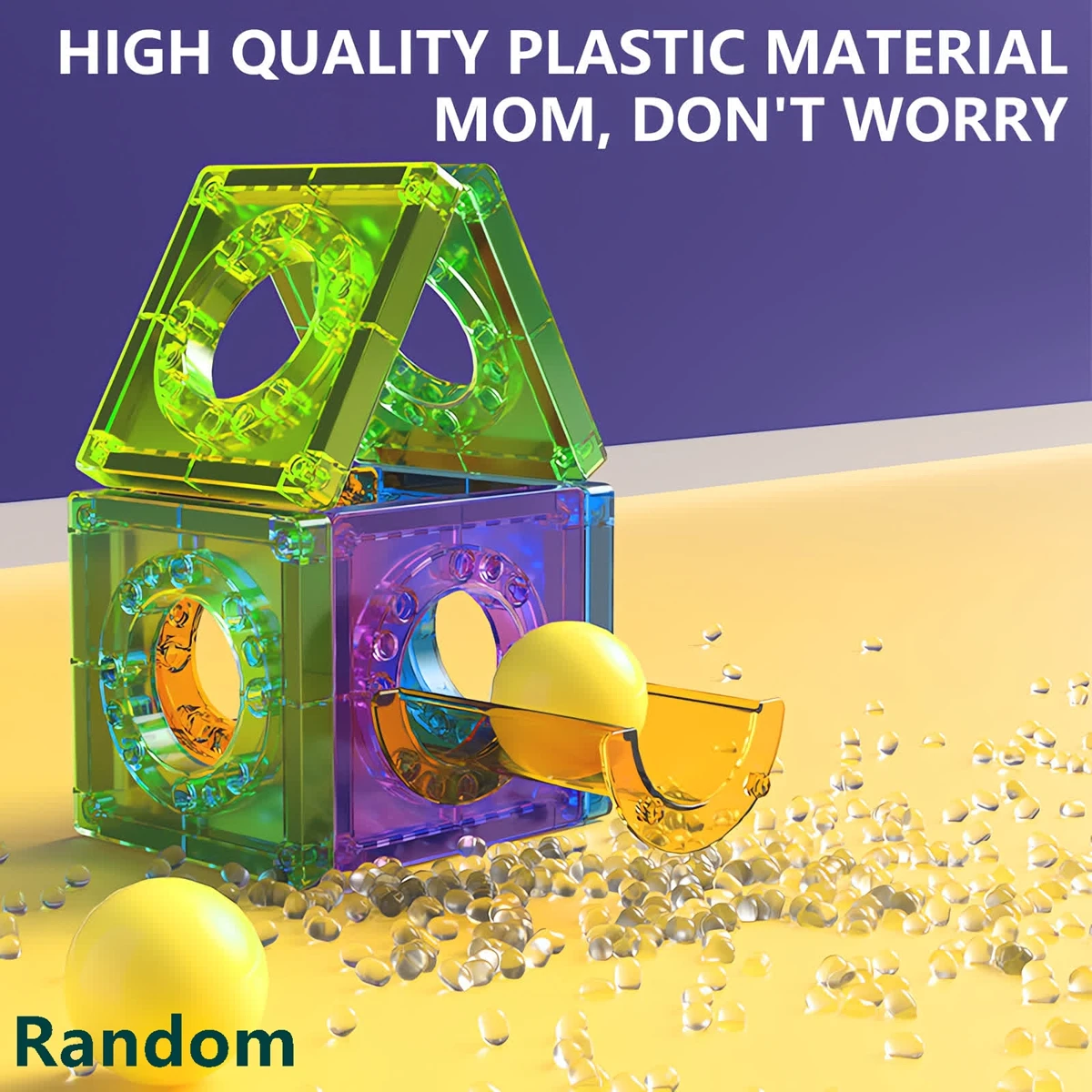 Magnetic Tile Marble Runway Toy Set STEM Educational Building Blocks for Boys and Girls Aged 3+ Great Birthday Gifts Christmas