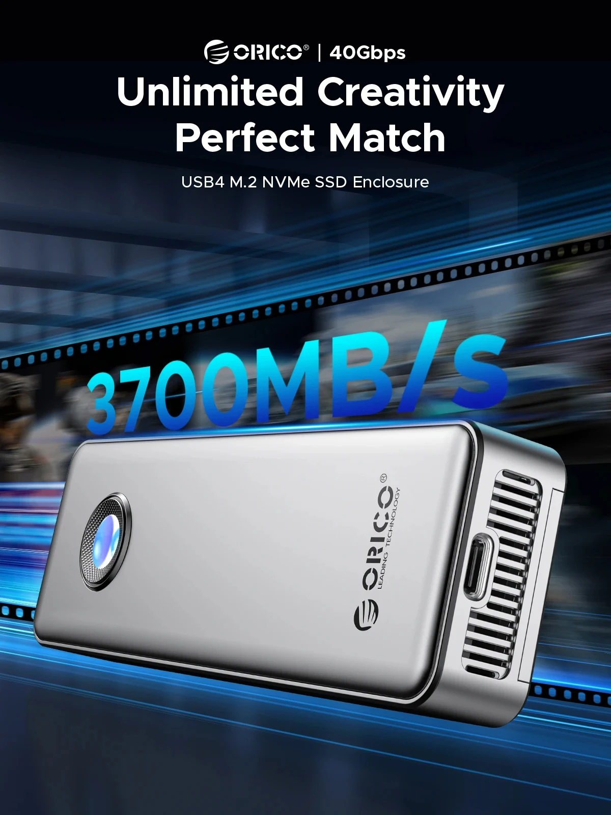 ORICO ˷̴ NVME ̽, ƺ ο ð ǳ ȣȯ, 40Gbps USB4 M.2 NVMe SSD Ŭ, Ʈ 3/4, USB3.2