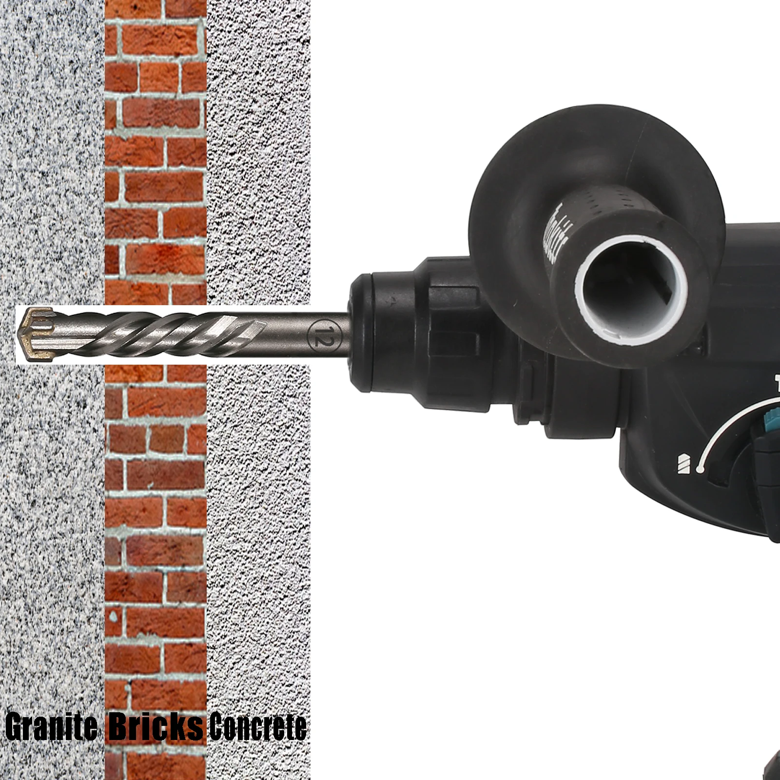 5PCS Concrete SDS Plus Drill Bit Set 110mm Carbide Drill Bit for