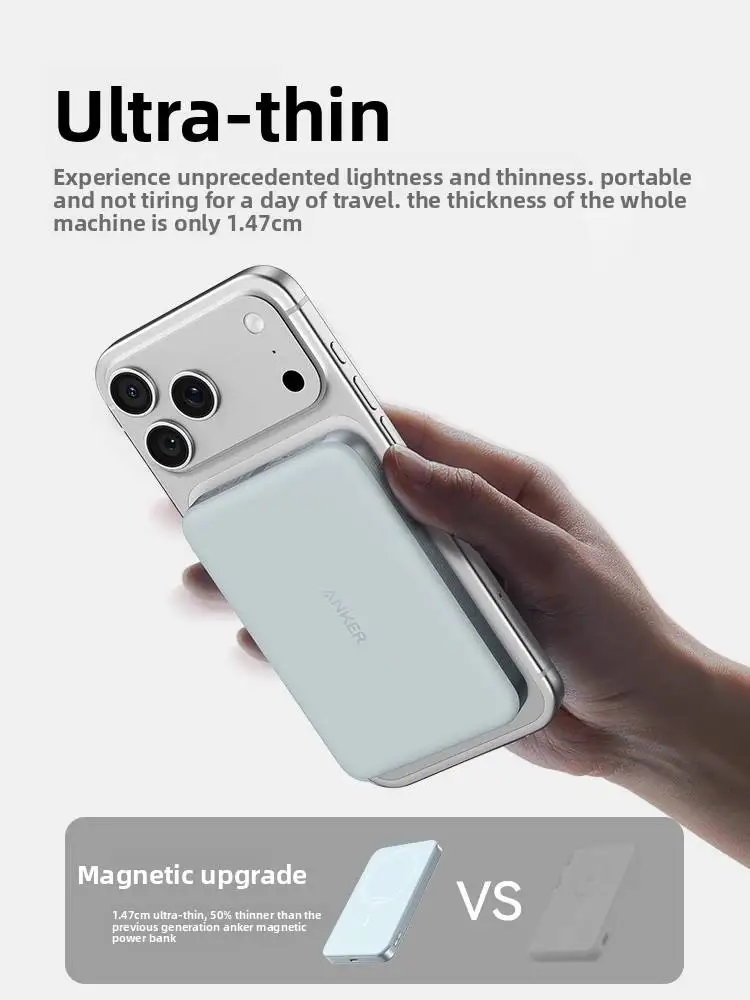 앵커 MagGo A1664 파워 뱅크 울트라 슬림 10000mAh 마그네틱 배터리 팩 7.5W 미니 휴대용 충전기 파워 뱅크 아이폰 삼성용