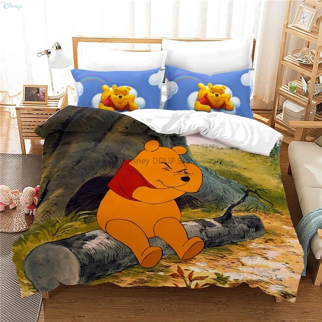 New Brand Mickey Mouse Bedding Set Disney Winnie The Pooh Cartoon Duvet  Cover Set Bed Sheet Pillowcase Twin Full Queen King Size - AliExpress