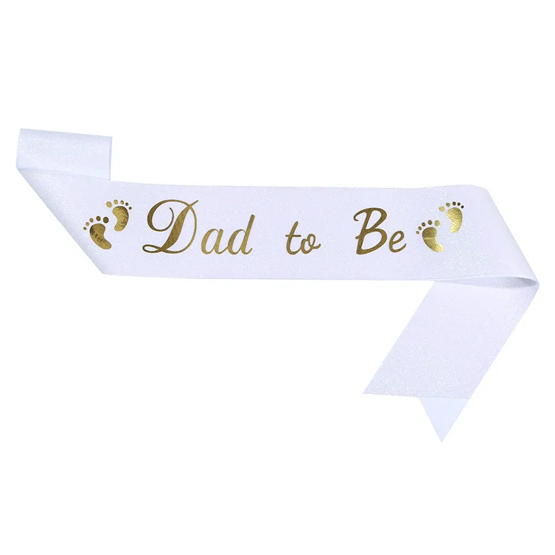 Glitter Satin Sash Set for Expectant Parents - Baby Shower & Gender Reveal Party Decoration