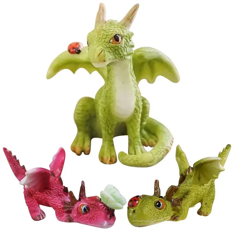 

Miniature Dragon Figurines Fairy Garden Mini Dragon Statue for Fairy Gardens and Terrariums Cute Garden Figurine for Desk Patio