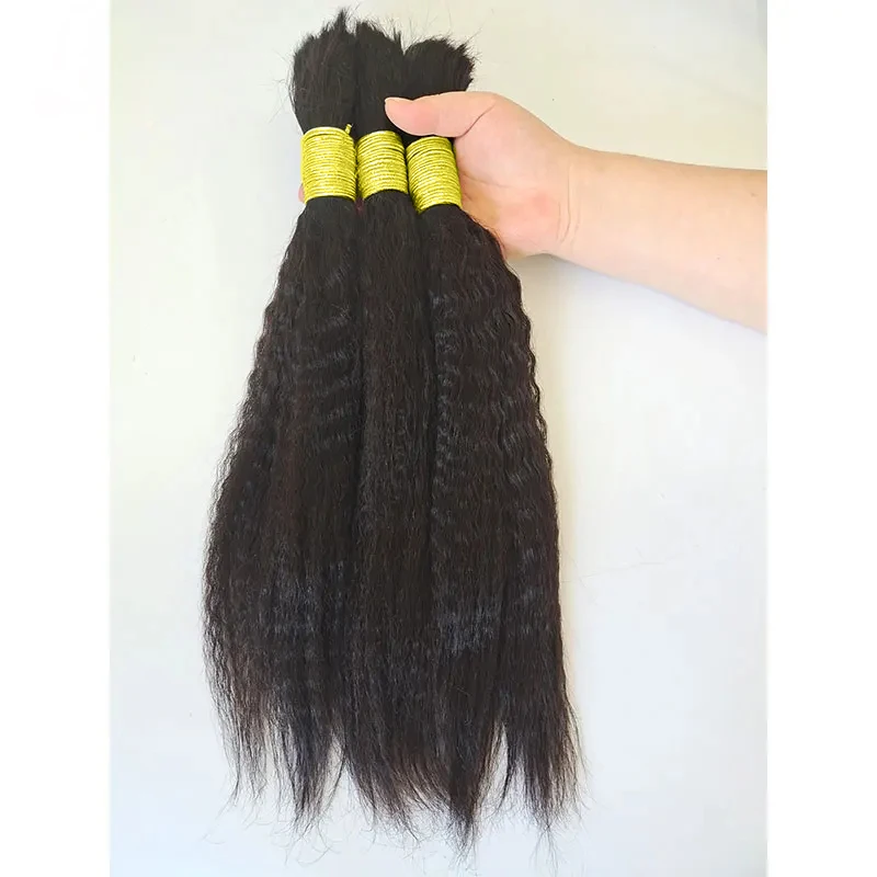 Brazilian Yaki Human Hair In Weaves Bundles Hair For Braiding In Natural Color 16 To 26 Inches Braid No Weft Bulk 100g human hair extensions