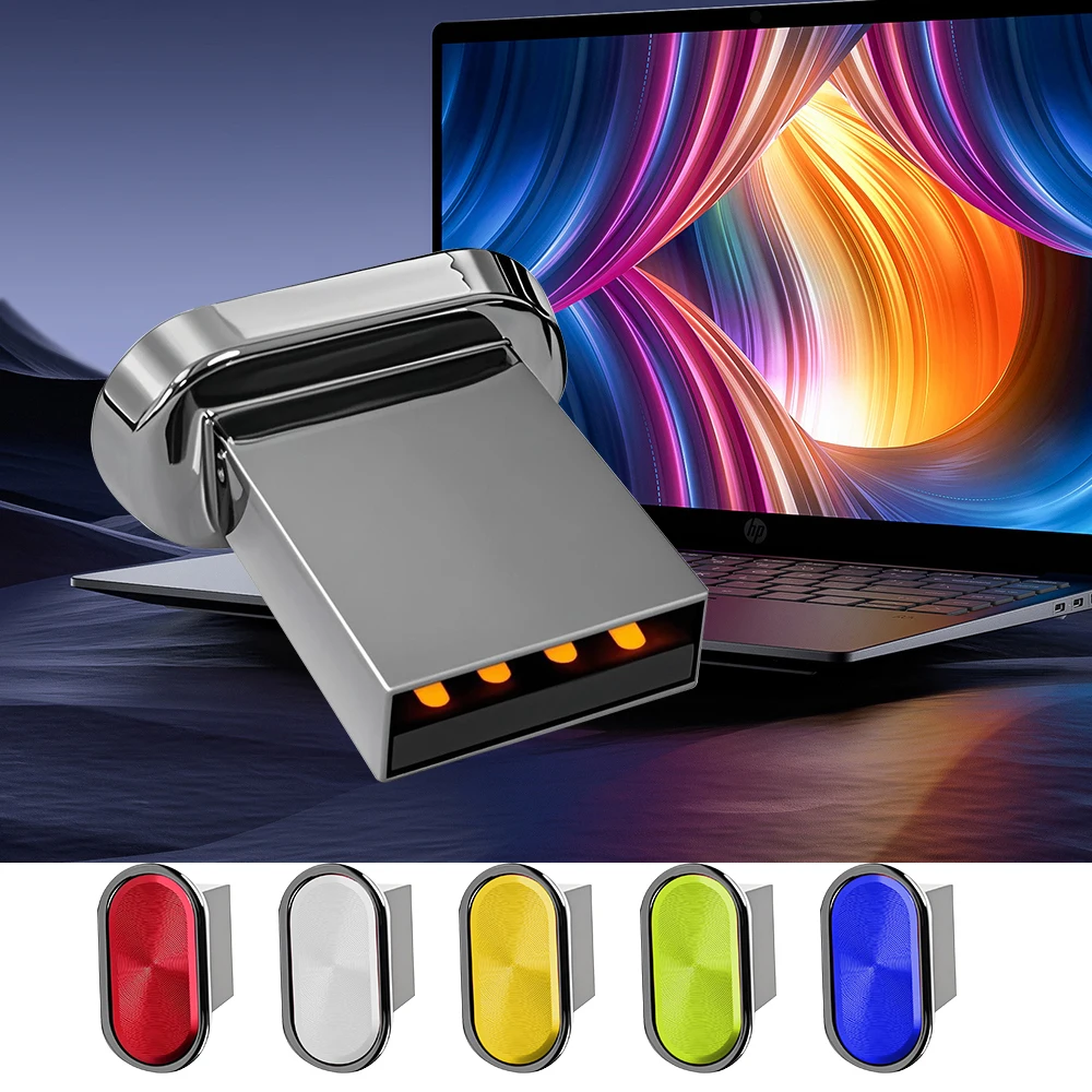 High-Speed Waterproof Mini Metal USB Flash Drive - Silver External Storage U Disk, 64GB/32GB
