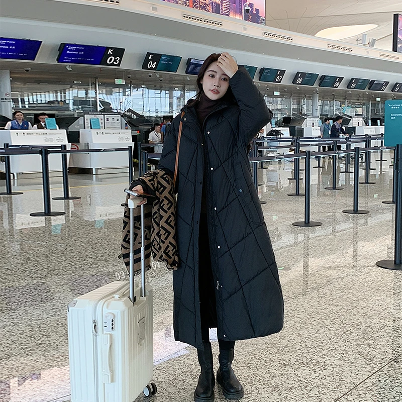 Korean Style Winter Maternity Cotton Padded Outwear Long Loose Design Pregnant Woman Hooded Jackets Fashion Pregnancy Down Coats