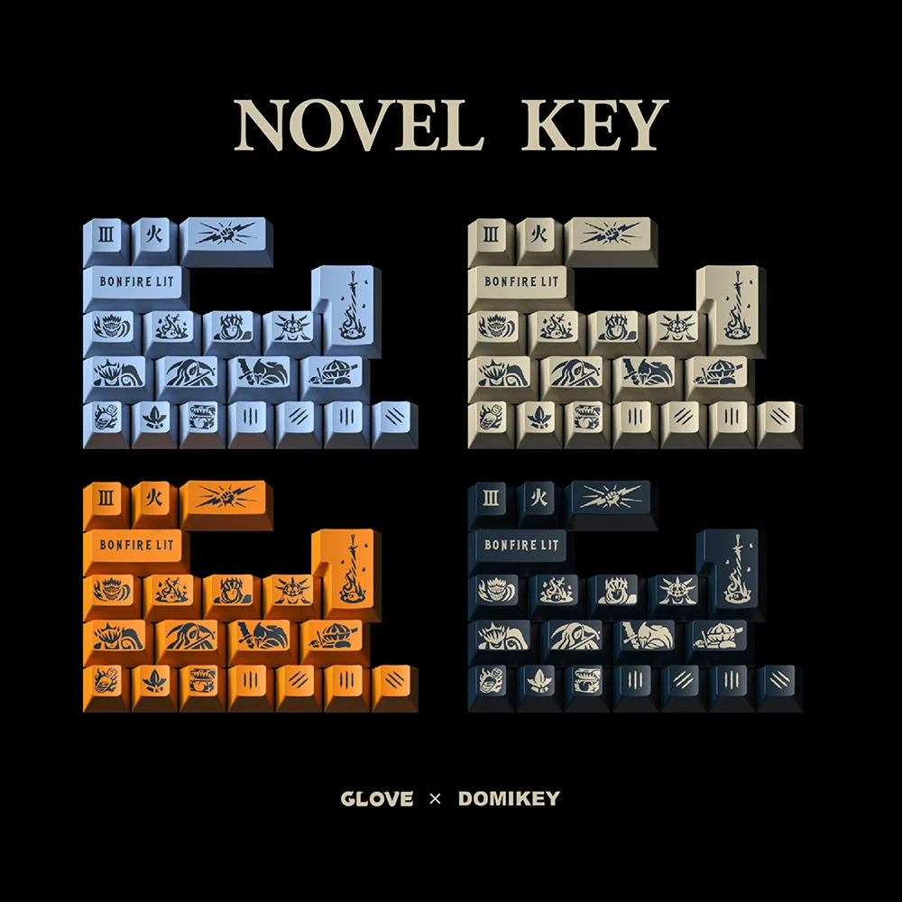 Luva x Domikey Cereja Ligação Fogo Abs Doubleshot Keycap para mx Stem Teclado Poker 87 104 Gh60 Xd64 Xd68 Xd87 Bm60 Bm65 Bm80 - Imagem 2