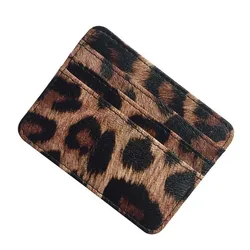 Leopard Pattern Leather Slim Card Wallet with Zipper - Unisex Coin Purse and Credit Card Holder, Ideal Gift (Style3 Red leopard)