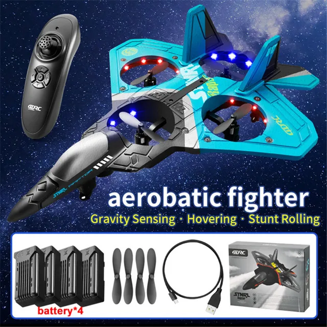 V17 RC Plane 6CH Remote Control Airplane Trick Fighter 2.4G RC Drone Glider Helicopter EPP Foam Airplane Toys Children Kids Gift 6